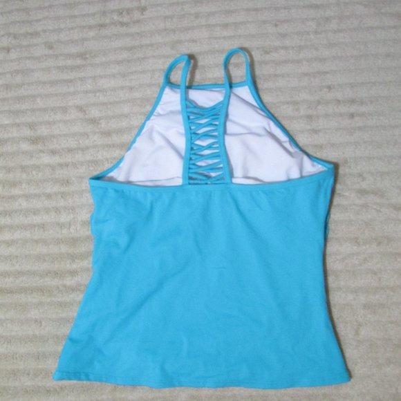 VENUS Ruched Side Halter Tankini Top Blue - Picture 4 of 6